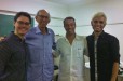 Da esquerda para a direita: Profs. Gabriel Collares, Fernando Mansur e Micael Herschmann. Apresentador do programa: João Victor